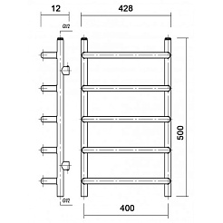 Domoterm Полотенцесушитель Стефано П5 400*500 АБР – фотография-3